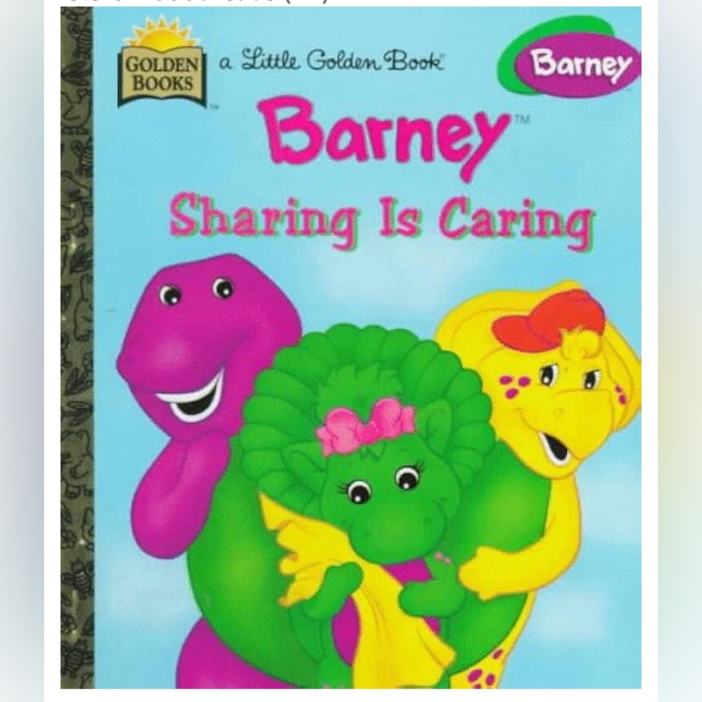 5for$20📗Barney Sharing Is Caring Book - The Little Golden Book